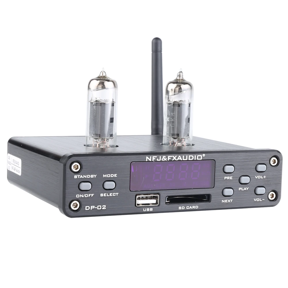 NFJ &amp FXAUDIO DP-02 6K4 MINI HiFi Bluetooth усилитель звука для наушников с U-диском/SD-картой |