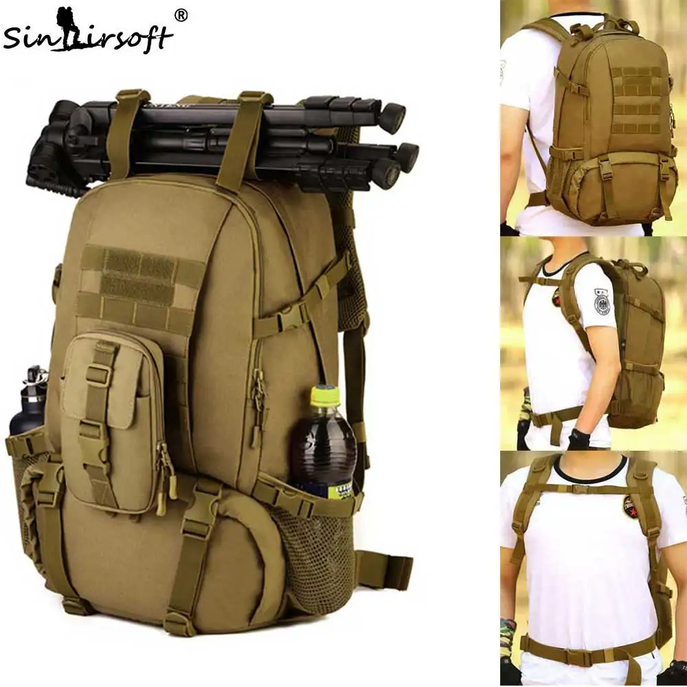 SINAIRSOFT Водонепроницаемый Нейлон Военная Тактика Рюкзак 40L Большой Емкости Мужчины 15 Дюймов Ноутбук Рюкзак Мешок Чайник Путешествия Поход S418