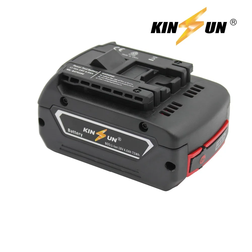 KINSUN Замена Мощность инструмент Батарея 18V 4.0Ah литий-ионный аккумулятор для Аккумуляторная дрель bosch 2 607 336 169 2 607 336 170 BAT609G BAT618G