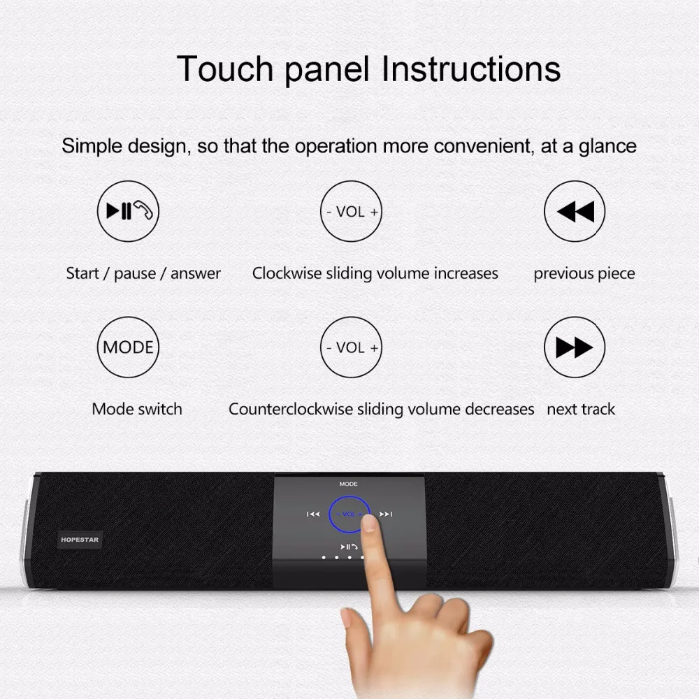 Новая беспроводная bluetooth колонка NFC 10 Вт * 2 звуковая панель для ТВ проектора