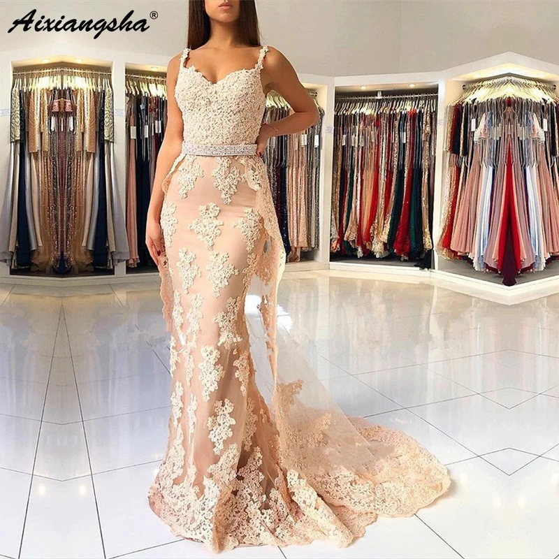 Женское вечернее платье русалка светло розовое Тюлевое для выпускного вечера с