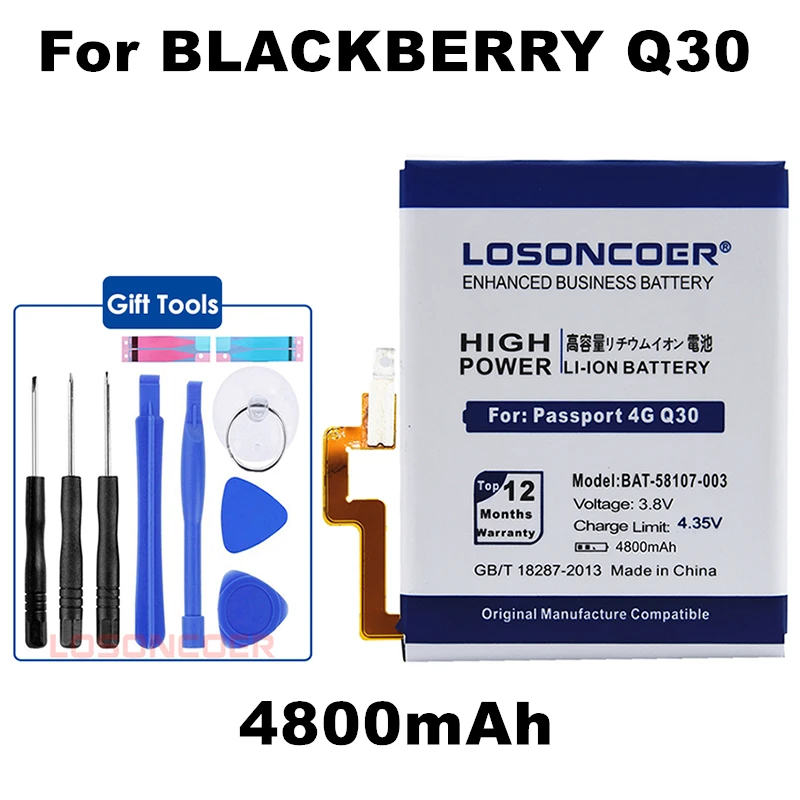 LOSONCOER 4800mAh BAT 58107 003 для BlackBerry Passport 4G Q30 SQW100 1 3 Windermere батарея смартфона + быстрое