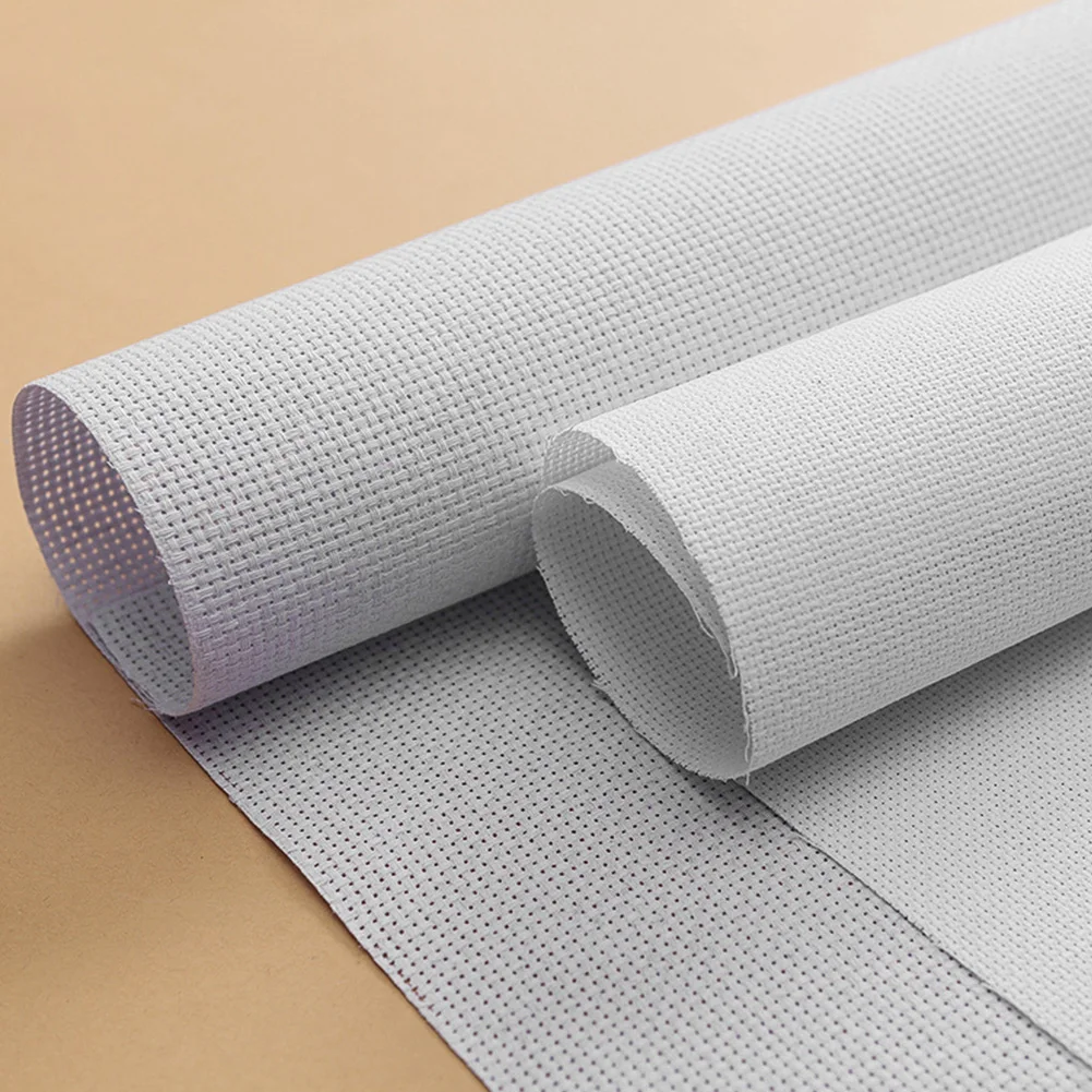 Художественная ткань Современная хлопковая и льняная белая вышивка крестиком