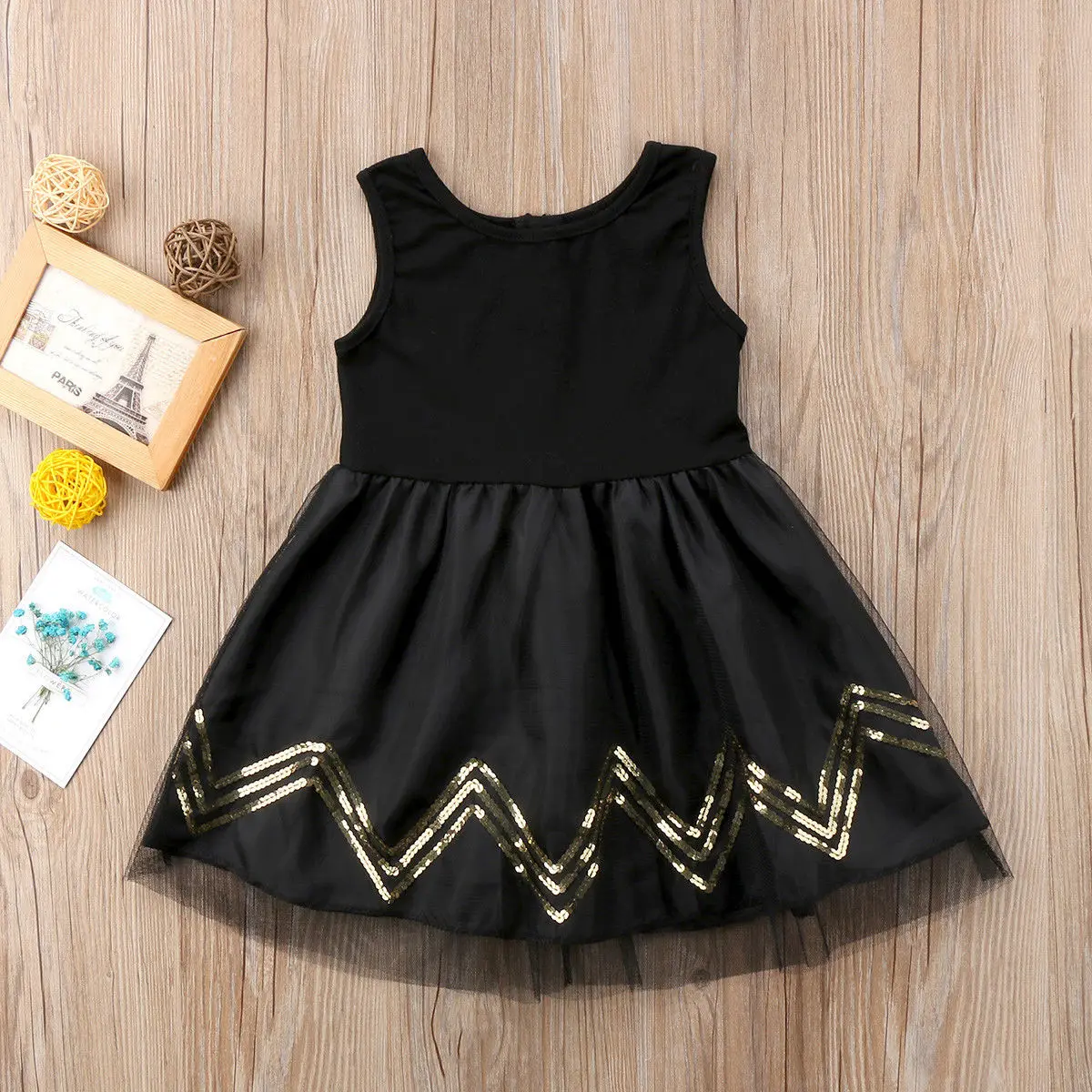 2018 new sweet kid tulle tutu dress Lace Kids Baby Girls sequins black Dresses Princess Dress Sundress Party Pageant | Детская одежда и