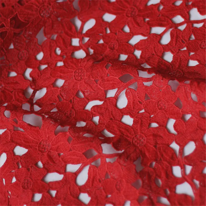 3Yds Free Shipping 130cm Polyester Water Soluble Lace Fabric Embroidery Wedding Trim Mesh Decoration LC0008 | Дом и сад