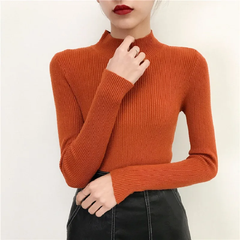 Knitted Sweater Autumn Turtleneck Female Simple Leisure Ladies Top Fashion Pullove Women Sweaters Cashmere casaco feminino | Женская