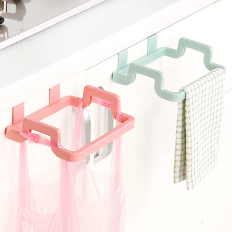1Pc Rubbish Bag Holder Storage Garbage Square Hanging On The Cupboard Cabinet Portable Save Space For Kitchen And Room | Дом и сад