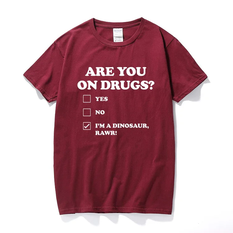 Футболка мужская с забавным принтом Are you on drug|cotton t-shirt|novelty shirtprint t-shirt |
