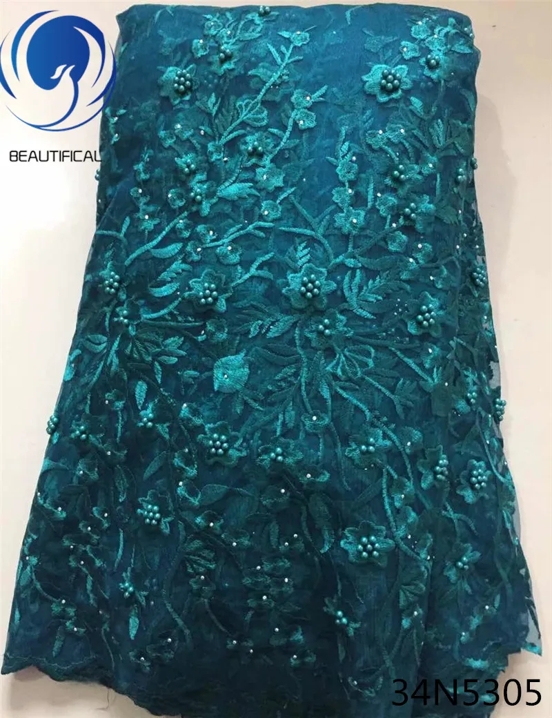 Beautifical Latest French lace fabric small flower Embroidered tulle african with beaded for women clothes 34N53 | Дом и сад