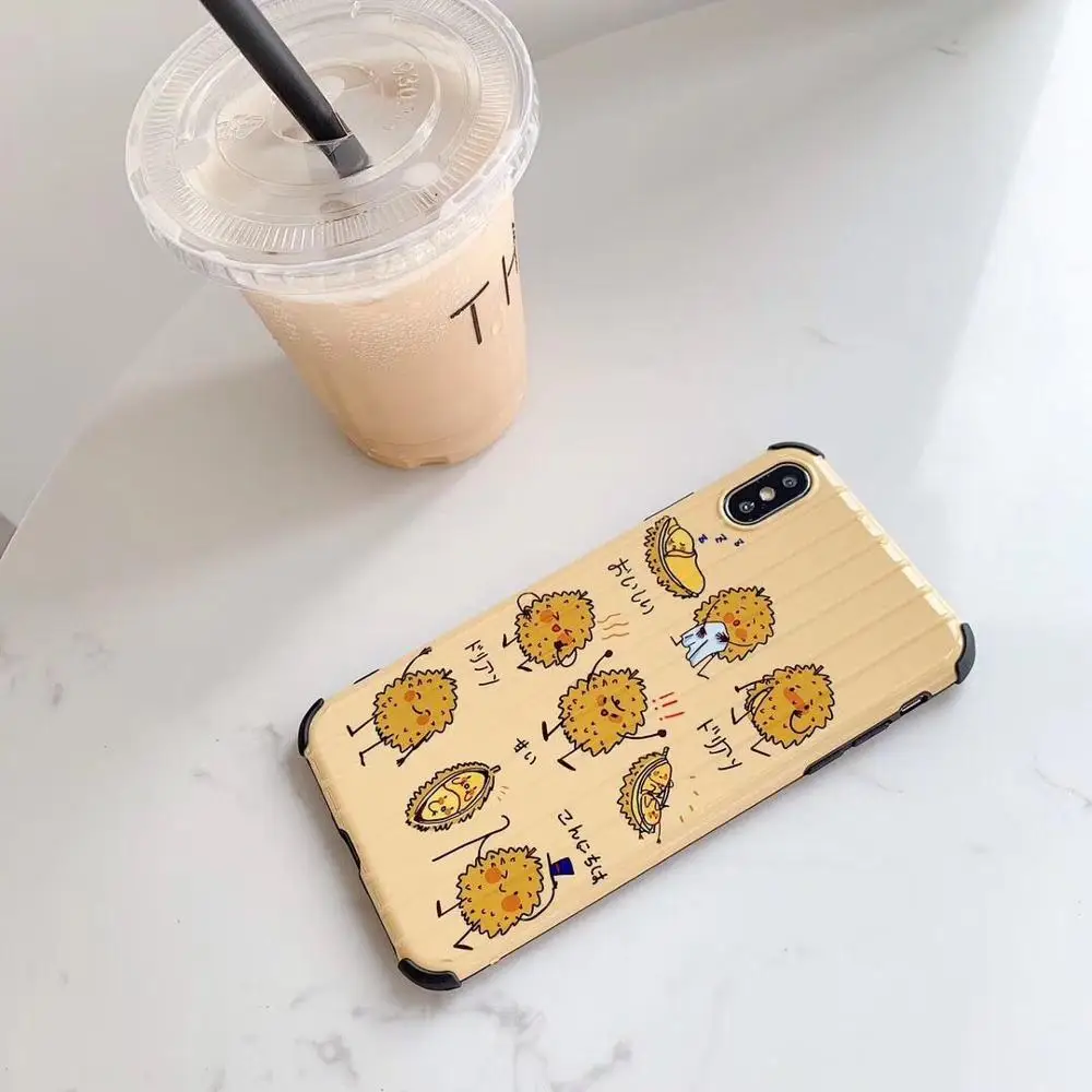 ORYKSZ 3D Lovely Fruit Durian Silicon Case For iphone XR X XS Max Cover iPhone 6 6S 7 8 Plus Fashion Shockproof Phone Cases |