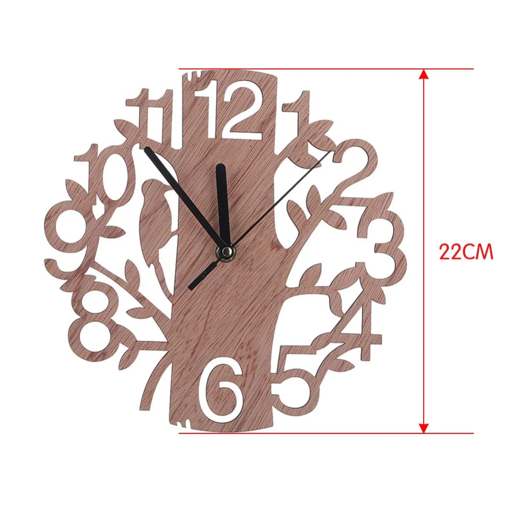 Настенные часы с деревянным деревом креативные цифровые современный дизайн