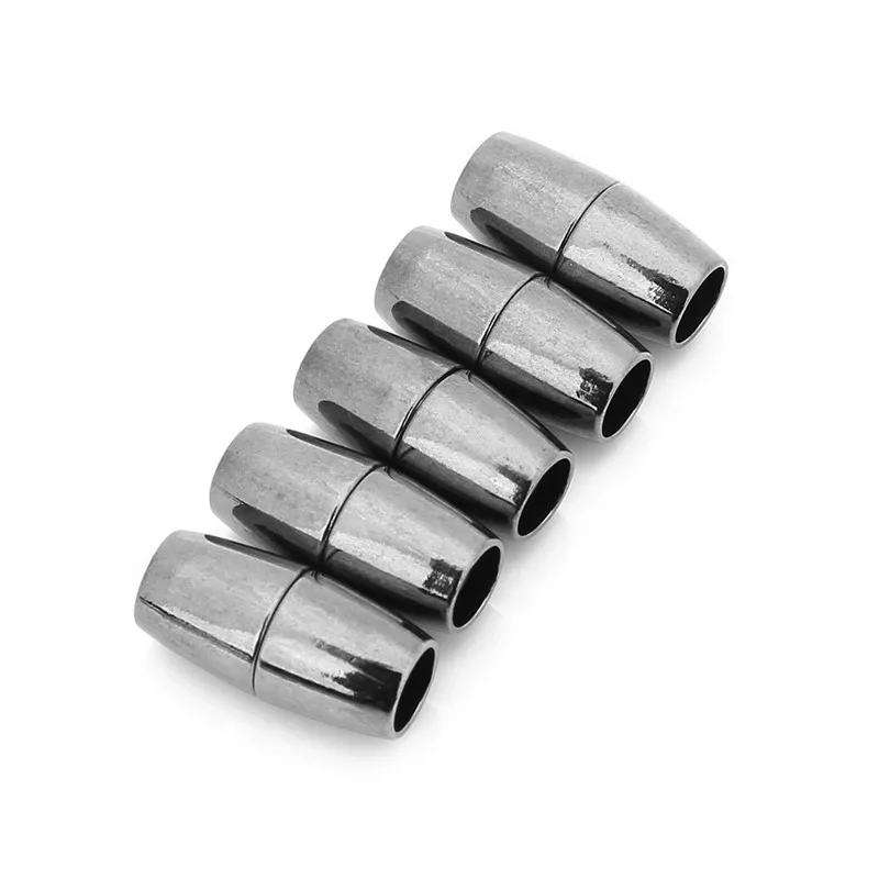 Sauvoo 5 pieces/lot Copper Strong Magnetic Clasp Gold KC Gunblack 5mm Round Leather Cord Connector for DIY Jewelry Making | Украшения и