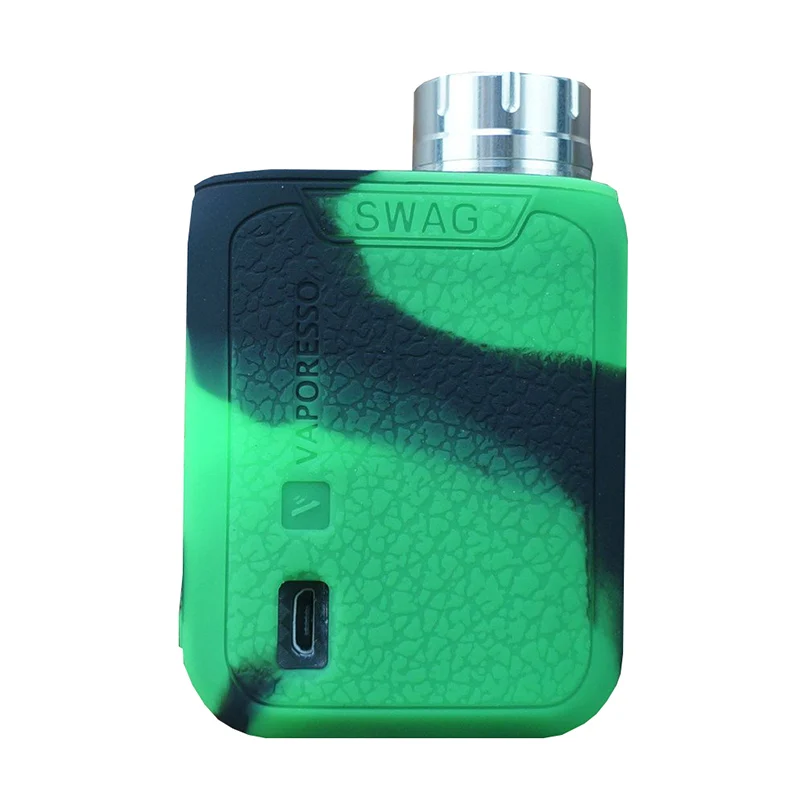 Black green Vaporesso SWAG 80 W силиконовый чехол-рукав и резина, силикон, чехол, наклейка для кожи enclcourse wrap для Vaporesso SWAG Box MOD 80 W - Цвет: Black green