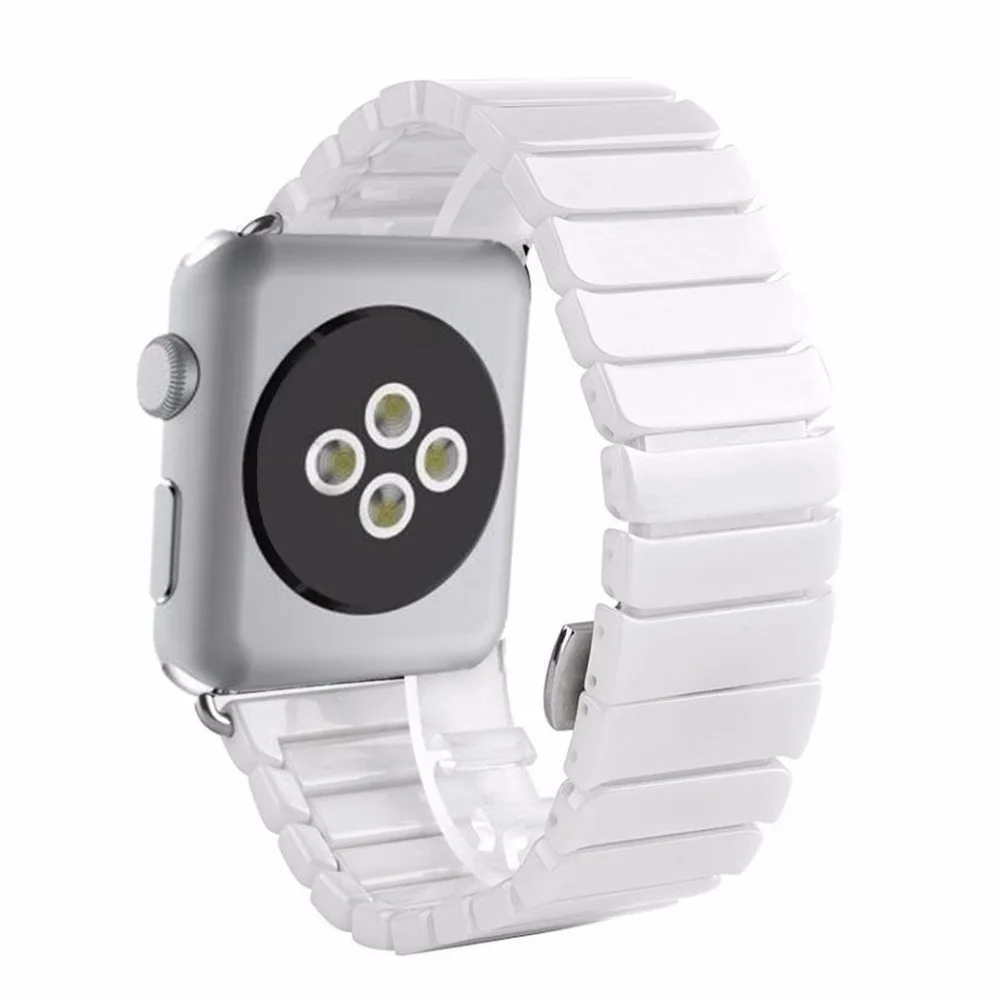 Керамический ремешок для часов Apple Watch 38/42 мм серия 1 2 3 браслет с пряжкой-бабочкой