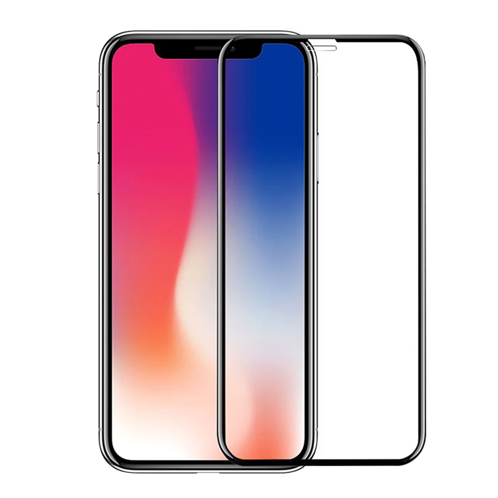 6D полное покрытие из закаленного стекла для iPhone 7 7Plus 6s 6 Plus 8 X защита экрана 4D 5D закругленные края круглая защитная пленка