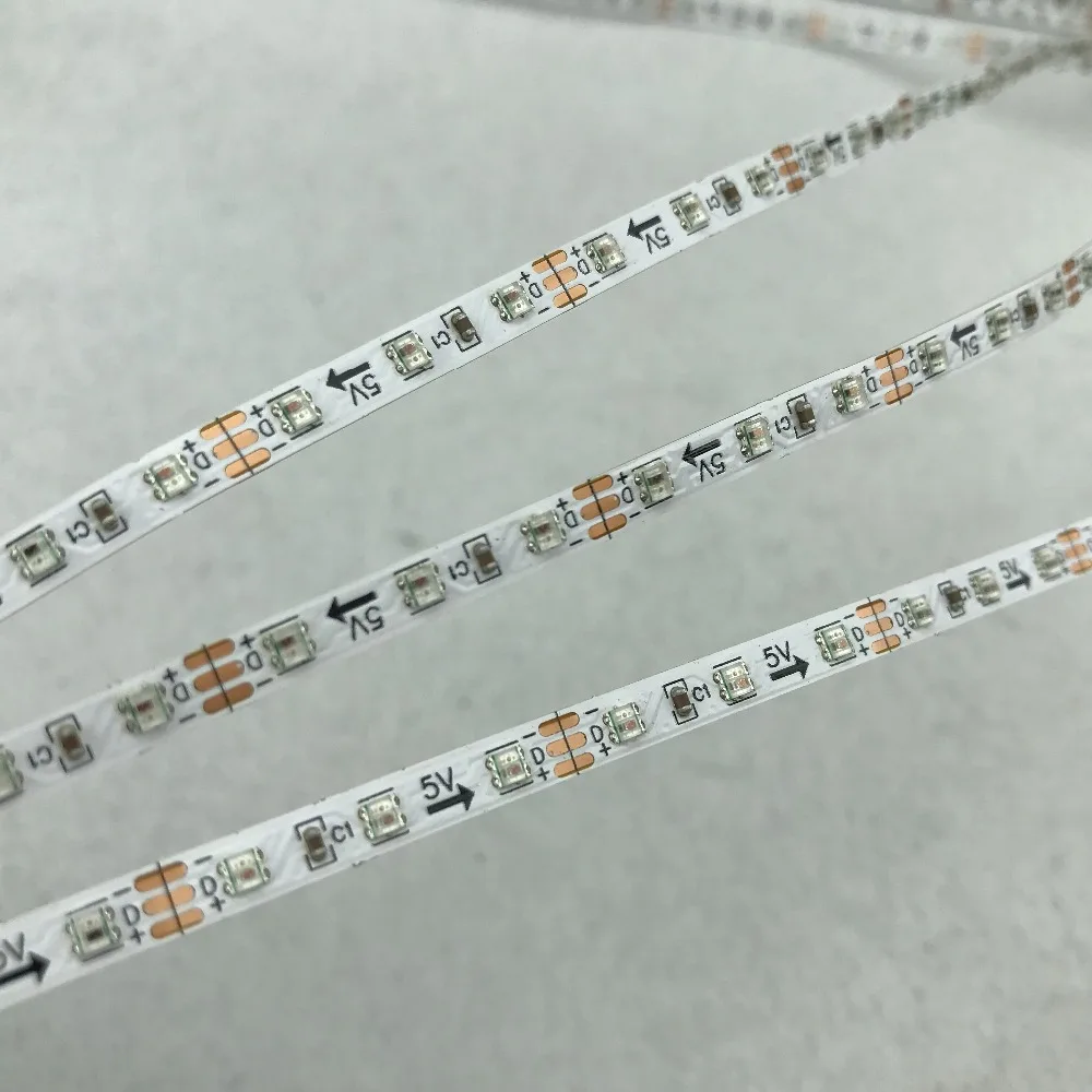 144 светодиодный адресуемый Пиксельная лента s/m/ WS2812C 2020 Гибкий/DC5V/ RGB