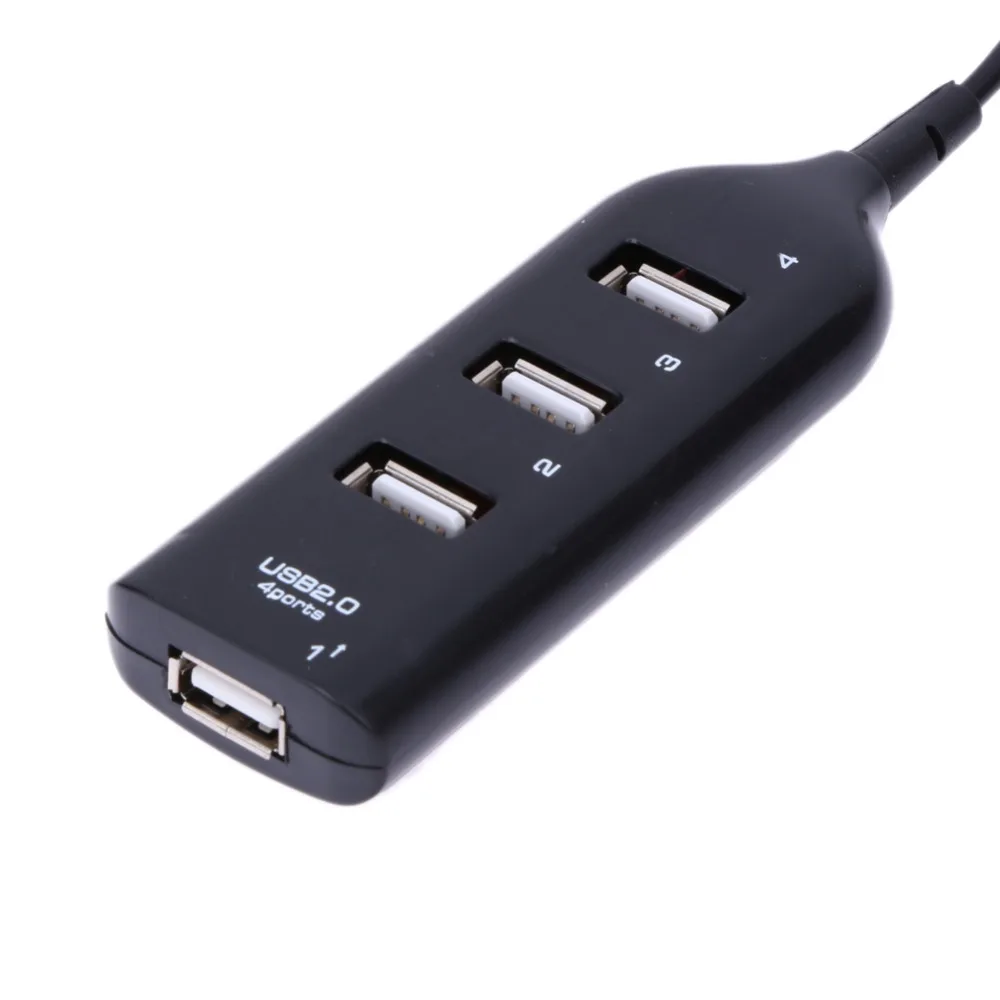 Универсальный 4 портовый телефон мини порт USB 2 0 хаб с узором черный для ноутбука