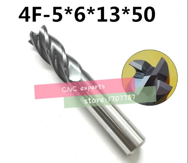 

4f-5.0*6*13*50,hrc50,carbide End Mills,carbide Square Flatted End Mill,4 Flute,coating:nano,factory Outlet Length