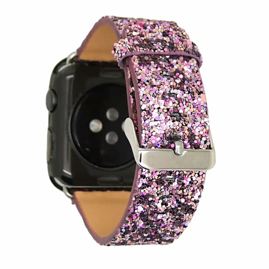 Для Apple Watch, версии Series4/3/2/1 сияющая кожа; ремешок с пряжкой, размеры 38 мм/42 мм/40 мм/44 мм Для женщин браслет