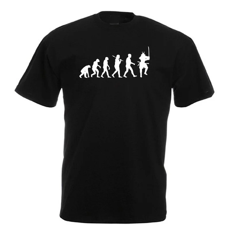 2017 новейшие модные футболки Homme Эволюция самурая черный Стандартный футболка jack