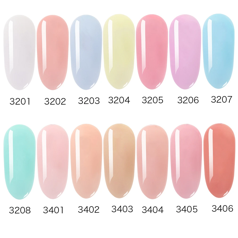 

Elite99 10ml French Nude Gel Nail Polish Colorful Jelly UV Nail Gel Soak Off Translucent Nail Polish Primer Nails Top Base Coat