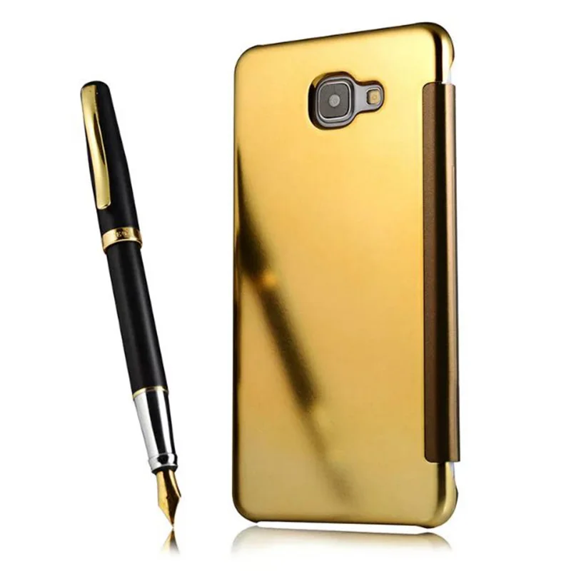 Винтаж флип-чехол для телефона для Samsung Galaxy A3 A5 A7 A810 S8 S9 плюс A8 J3 J7Pro Coque iphone кожа Clear View чехол с зеркальной поверхностью