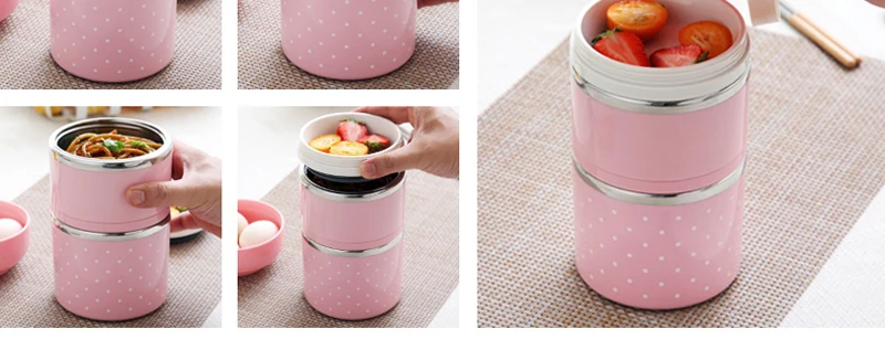 Bento Box 304 из нержавеющей стали, Детские коробки для ланча, пластиковые герметичные переносные контейнеры для хранения еды, белый мешок, наборы для приготовления еды, японские