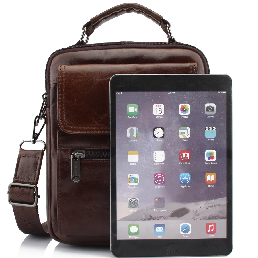 ZZNICK Genuine Leather Shoulder Bags Fashion Men Messenger Bag Small ipad Male Tote Vintage New Crossbody Men's Handbags |