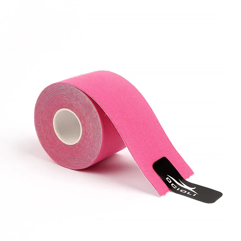 Pink 5 м* 5 см кинезиолог лента Спортивная кинезиологическая лента спортивная лента обвязка хорошее качество Футбол Колено мышцы лента обвязка наколенники - Цвет: Pink
