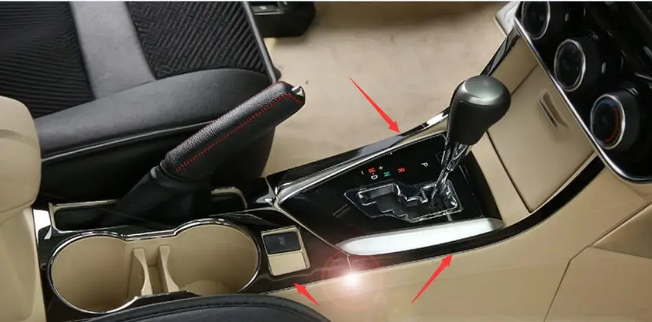 

Auto interior moulding,hand brake and cup holder trims for Toyota Corolla 2014-2017,3pcs,stainless steel ,car styling