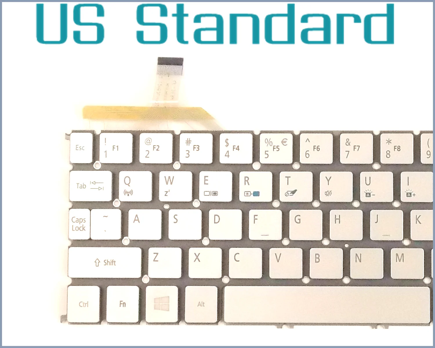Ноутбук США раскладка клавиатуры для acer Aspire S7-191 S7-191-6400 S7-191-6640 MP-12A53U4J442 NK. I1013.00U серебро с подсветкой