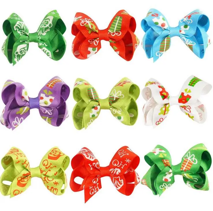 Free Shipping 25pcs/lot 3&quot HOLIDAY Boutique Hair Bow | Аксессуары для одежды