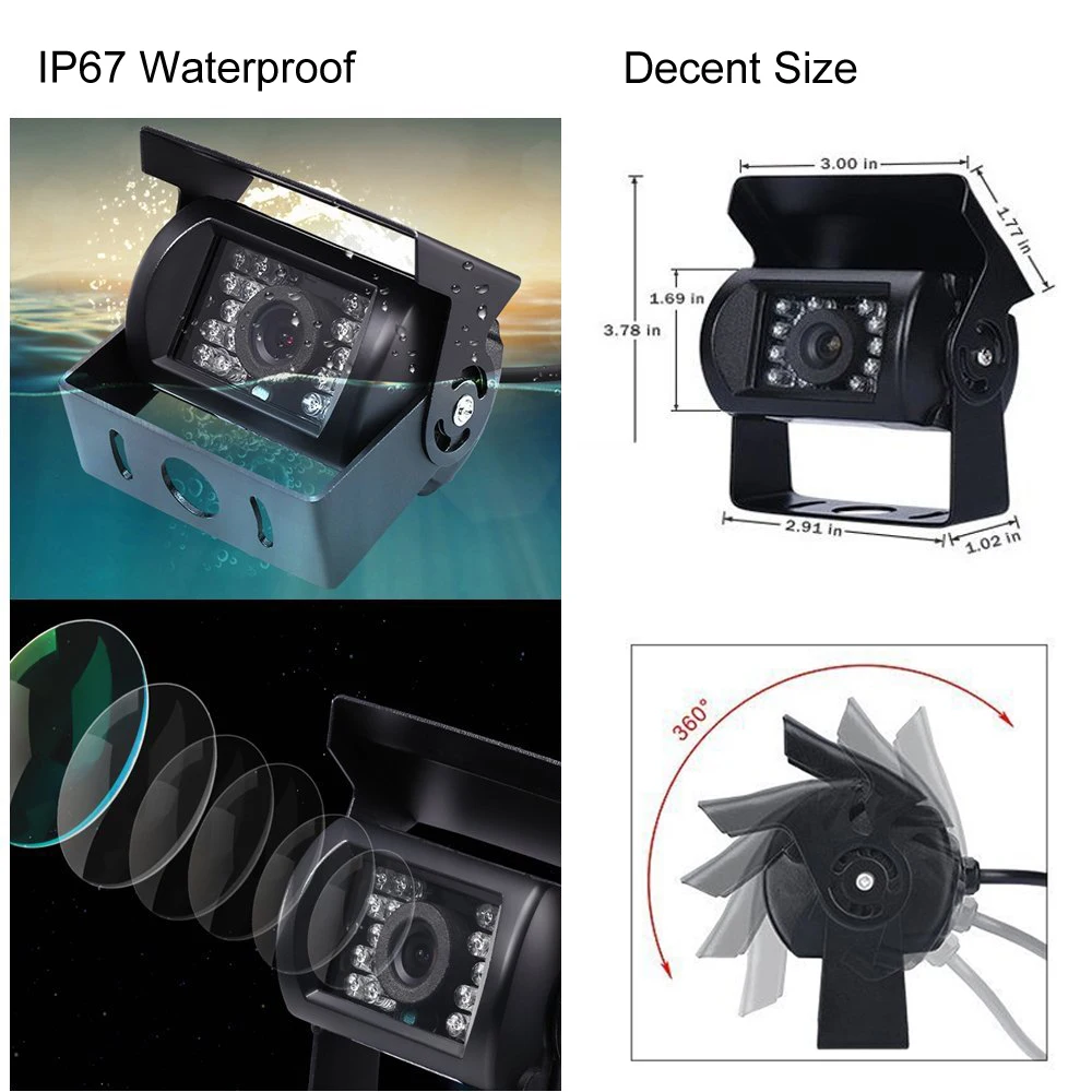 AMPrime автобус и грузовик Автомобильная камера заднего вида обратный резервный