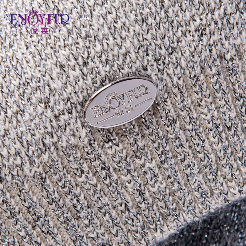 Enjoyfur из натурального меха енота Pom Hat женские шерстяные вязаные шапки зимние для
