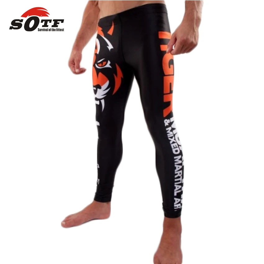 Pantalones ajustados SOTF MMA Fighting Tigers, cómodos y transpirables, anillo de entrenamiento deportivo, suave, Flexible y absorbente
