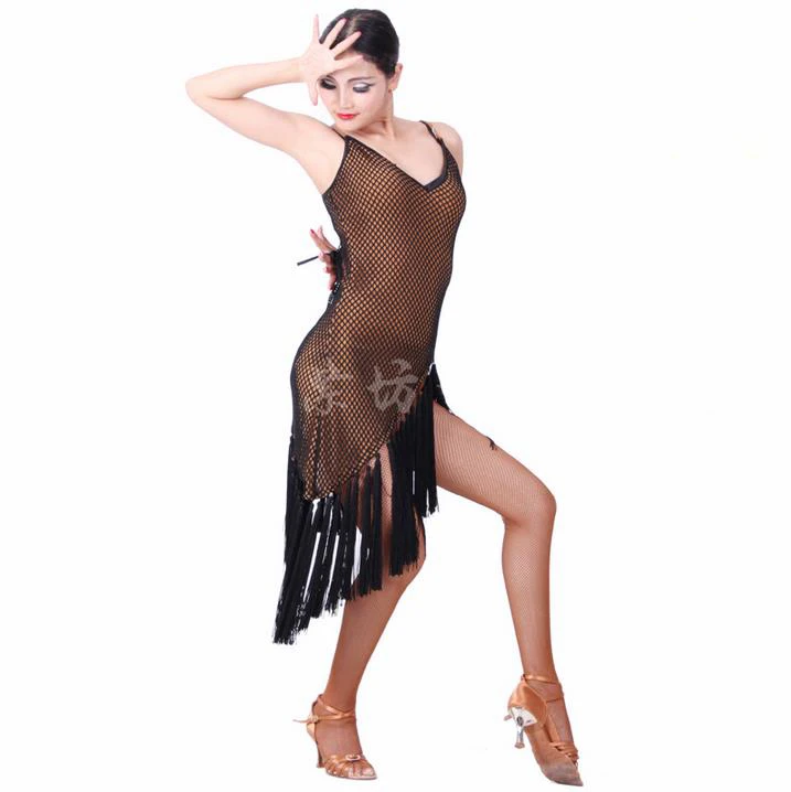

Новый стиль Костюмы для латинских танцев старшие спандекс платье с кисточками для латинских танцев для женщин платья для латинских танцев ...