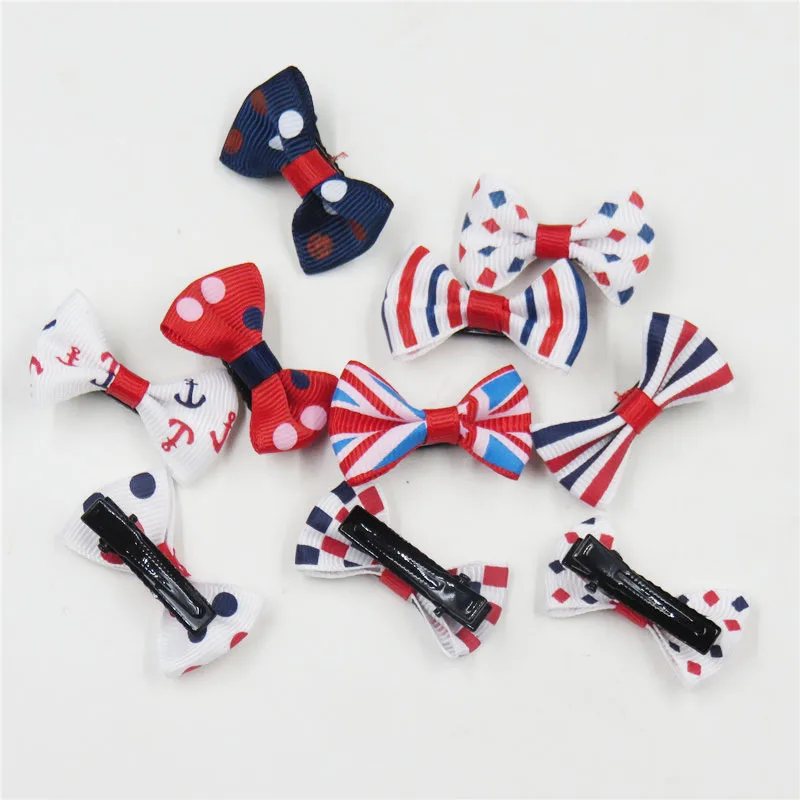 2 шт./лот заколка для волос конфетного красного белого цвета с маленьким бантом