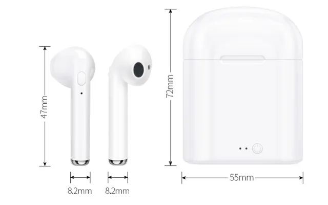 New Wireless Bluetooth Earphones I7 i7s tws 5.0 Earbuds Headset With Mic For iPhone XR XS 6 7 8 plus Max Universal Andriod | Электроника