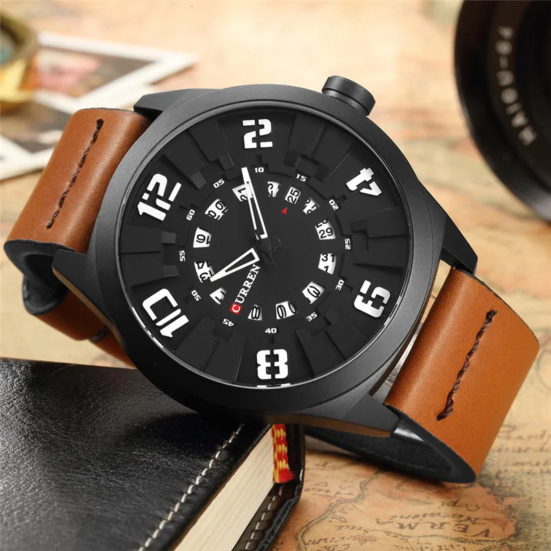 2017 новые CURREN Часы мужские модные роскошные спортивные часы военные наручные