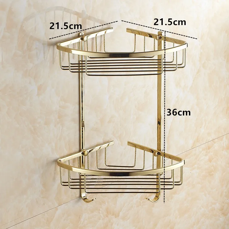 Biggers роскошная угловая полка золотого цвета из нержавеющей стали 304 для ванной
