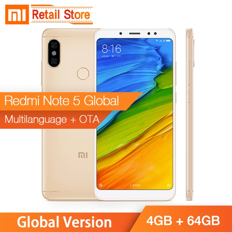 Xiaomi Redmi Note 5 4 ГБ 64 Восьмиядерный процессор Snapdragon 636 99 дюйма полный экран двойная
