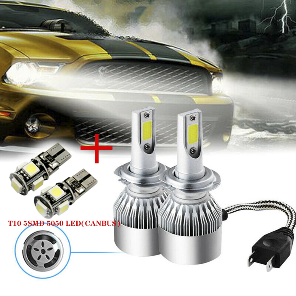 2 шт. C6 Автомобильные фары лампы светодиодный H4 H7 9003 HB2 H11 H1 H3 H8 H9 880 9005 9006 H13 9004 9007