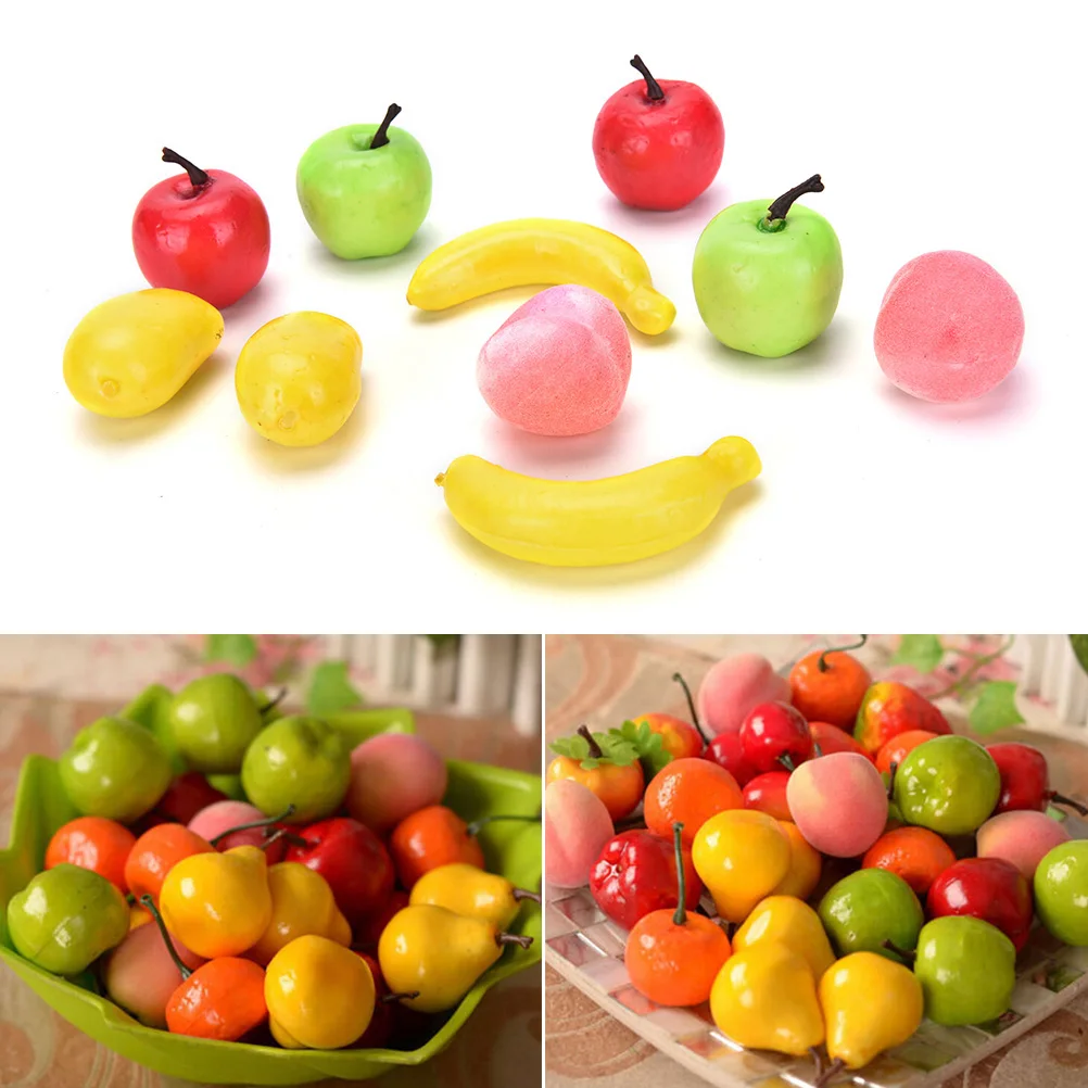 Artificial Fake Fruits Vegetables Plastic Lifelike Decorative Fruit Banana Apple | Foods &