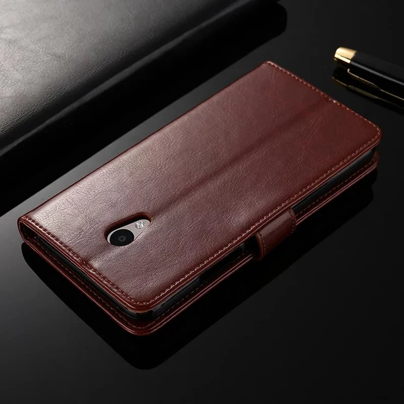Кожаный бумажник для телефона чехол Meizu M5 откидная крышка Pro ультратонкий