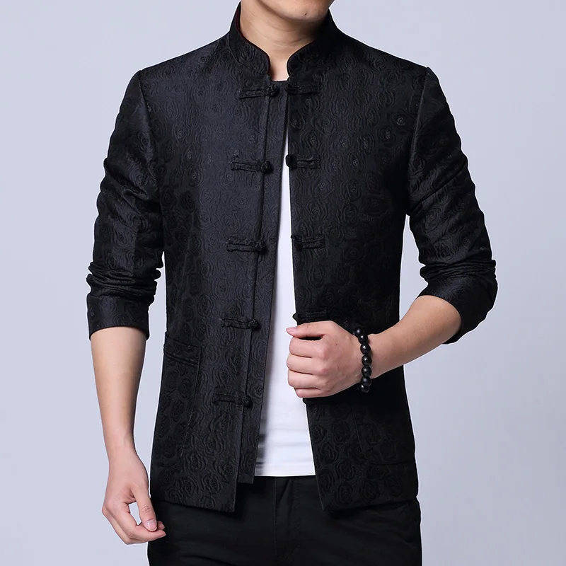 Высокое качество китайский стиль мужская куртка Классическая Pan Kou Восточная