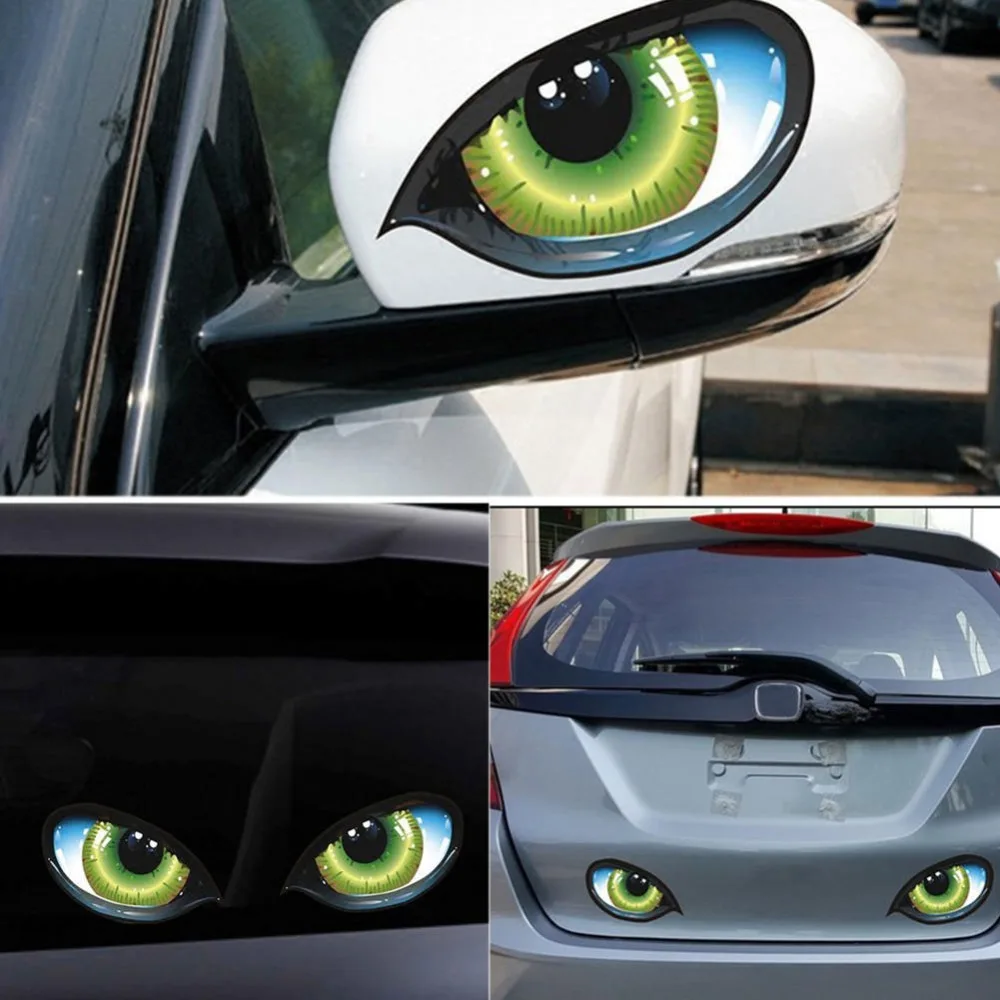 2 шт. 3D стерео светоотражающие кошачьи глаза автомобильные наклейки