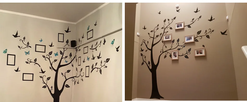 Большие 180*260 см/70,9* 102.4in красочные 3D DIY фото дерево ПВХ Наклейки на стены/клейкие семейные наклейки на стену Фреска Искусство домашний декор