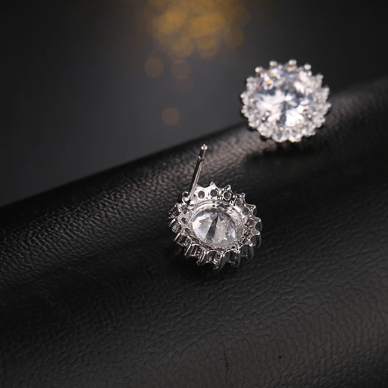 Женские серьги пусеты Emmaya круглые с фианитом|stud earrings|women earringsearring studs earrings |