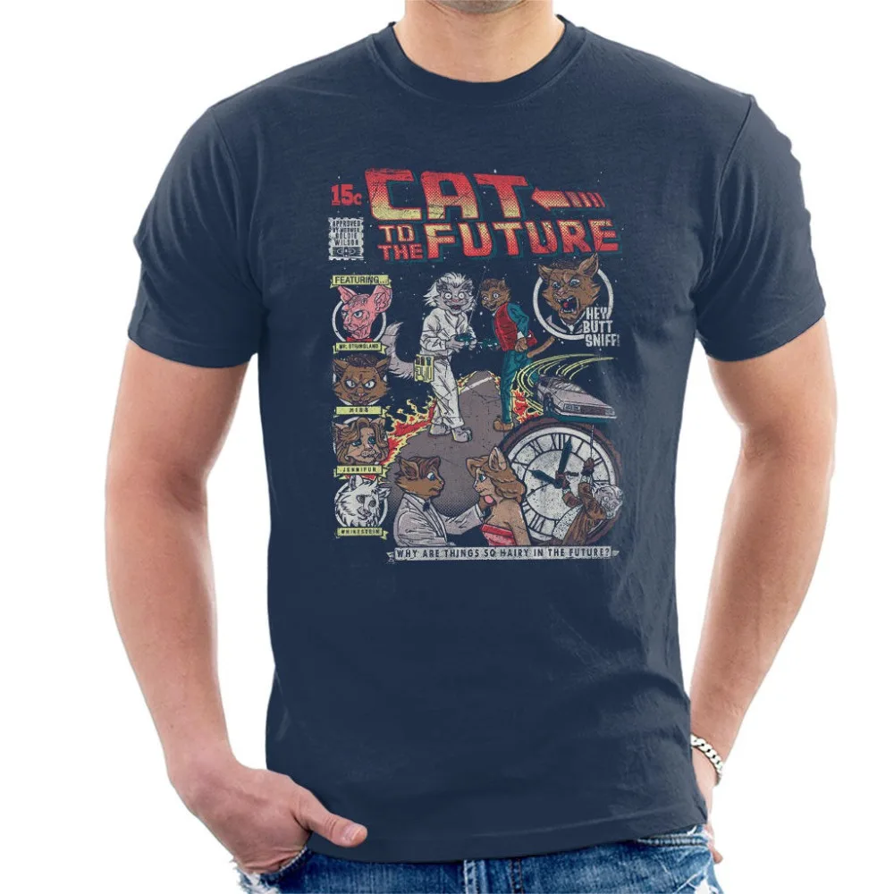 

2019 FASHION SUMMER T SHIRT Cat Back To The Future Men's T-Shirt TEE SHIRT