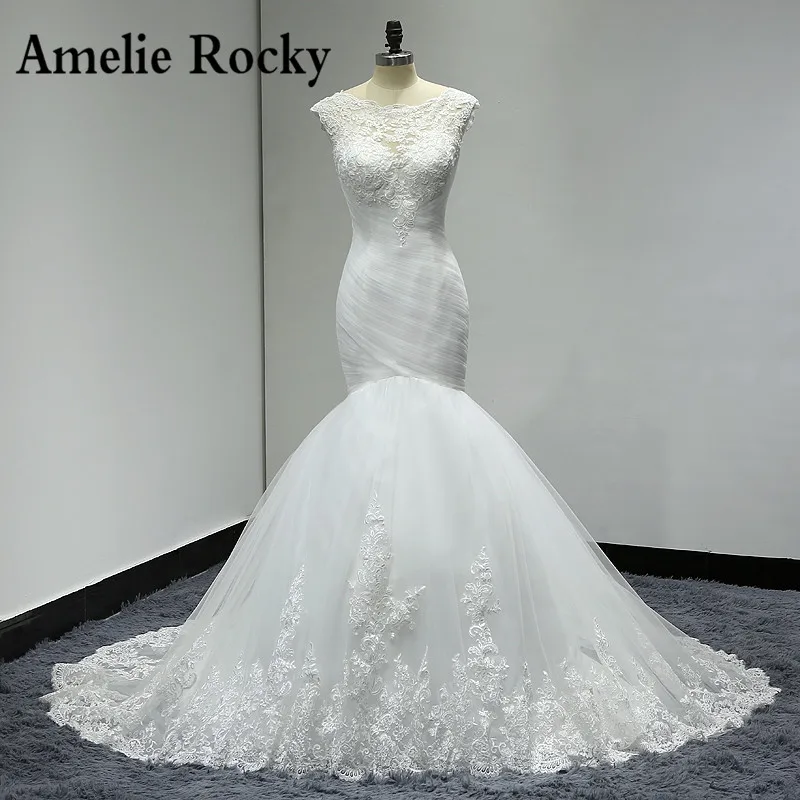 Vestidos Noiva 2020 кружевное свадебное платье русалки длинное Настоящее фото